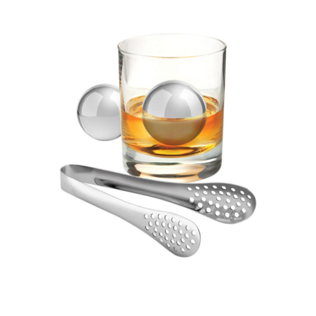 Avanti Stainless Steel Ice Ball and Tongs Set