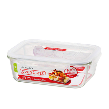 Lock & Lock Rectangular Glass Container 2L