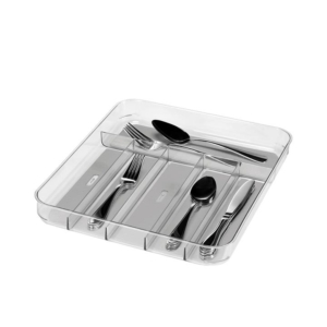 Madesmart Soft Grip Cutlery Tray 6 Compartment Clear