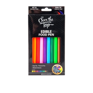 Over The Top Edible Food Pen Set of 10 Multicolour