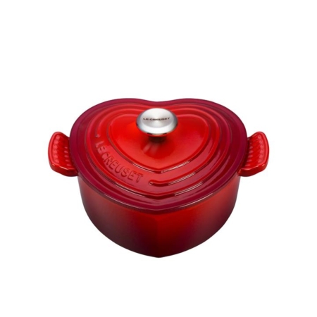 Le Creuset Cast Iron Heart Shaped Casserole 20cm - 1.9L Cerise