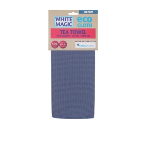 White Magic Eco Cloth Tea Towel Denim