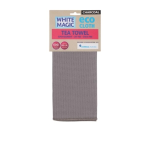 White Magic Eco Cloth Tea Towel Charcoal  Grey
