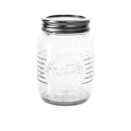 Salisbury & Co Old Fashioned Mason Jar with 2pc Lid 500ml