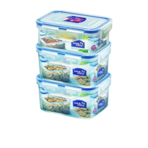 Lock & Lock Classic Rectangular Food Container 470ml Set of 3