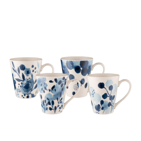 Bundanoon Mug 400ml Set of 4 Sapphire Blooms