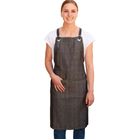 Salisbury & Co Hampstead Cross Back Apron Black