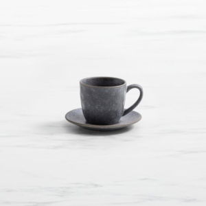 Salisbury & Co Siena Cup and Saucer 280ml Charcoal