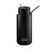 Frank Green Ultimate Ceramic Reusable Bottle with Straw 1L (34oz) Black