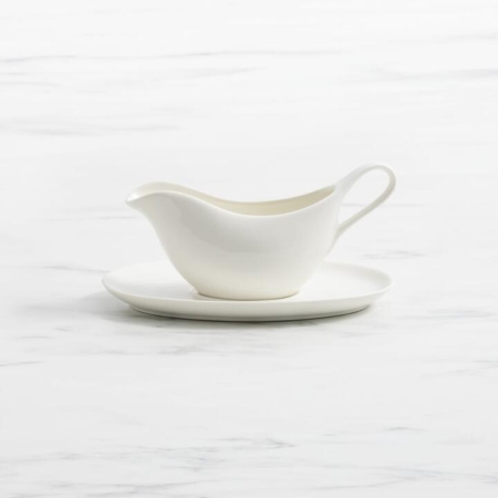 Salisbury & Co Classic Gravy Boat with Saucer 325ml White