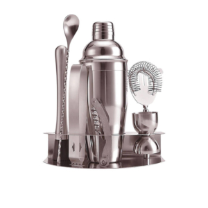 Bartender Cocktail Set with Stand 8pc Satin