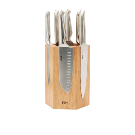 Furi Pro 7pc Hexagonal Magnetic Knife Block Set