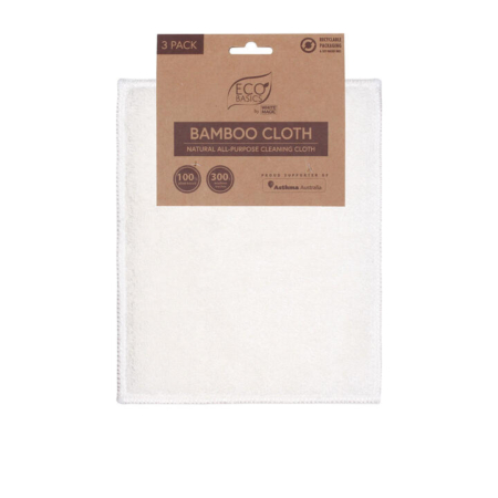 White Magic Eco Basics Bamboo Cloth 3pk White