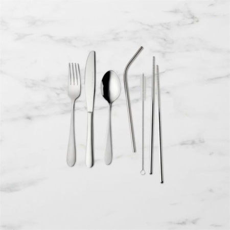 Salisbury & Co Maestro Travel Cutlery Set 7pc with Grey Bag