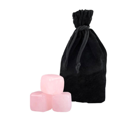 Bartender Rose Quartz Gin Stones with Bag Set of 6 Pink