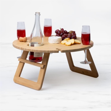 Salisbury & Co Picnic Round Folding Table 50cm Natural