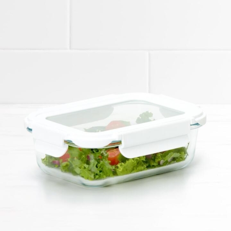 Kitchen Pro VersaLock Rectangular Glass Container 640ml White