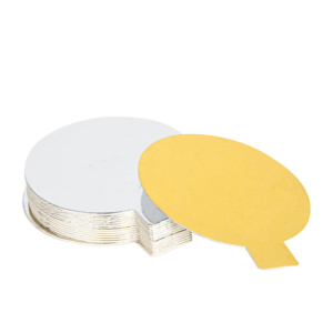 Mondo Round Compressed Double-Sided Dessert Cake Slip 80mm 25pk Gold/Silver