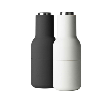 Audo Copenhagen Salt & Pepper Bottle Grinder with Steel Lid Set of 2 Ash Carbon