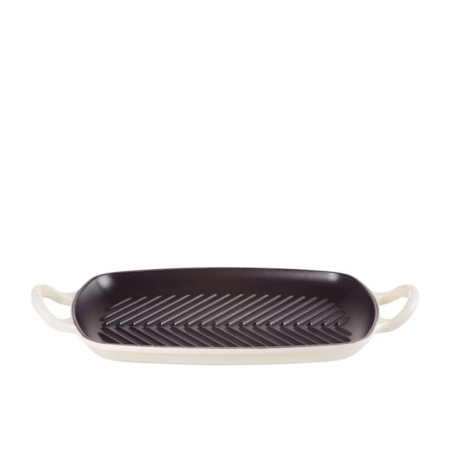 Le Creuset Signature Cast Iron Rectangular Grill 30x26cm Meringue