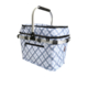 Sachi Fabric 4 Person Insulated Picnic Basket Blue Gingham