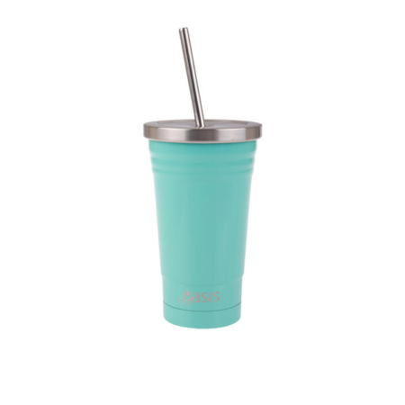 Oasis Double Wall Insulated Smoothie Tumbler with Straw 500ml Spearmint