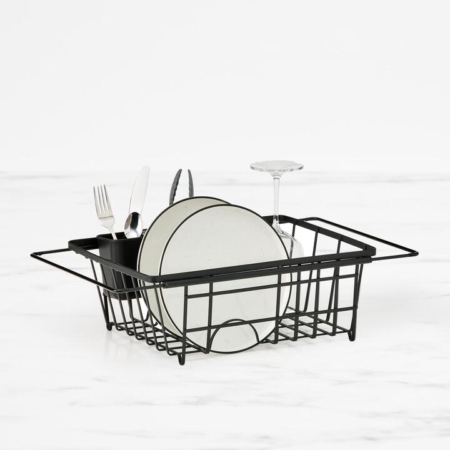Kitchen Pro Tidy Expandable In Sink Dish Rack Black