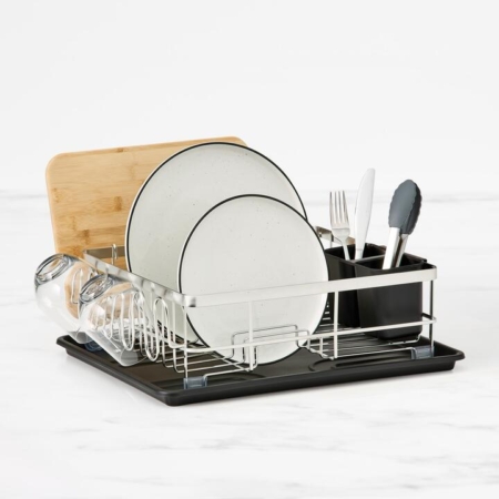 Kitchen Pro Tidy Stainless Steel Dish Rack with Draining Board