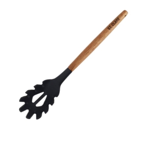 St. Clare Silicone Spaghetti Spoon with Acacia Handle Black