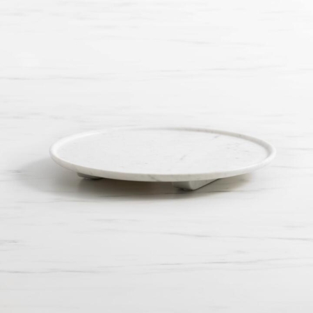Salisbury & Co Riviera Round Marble Serving Tray 30cm White