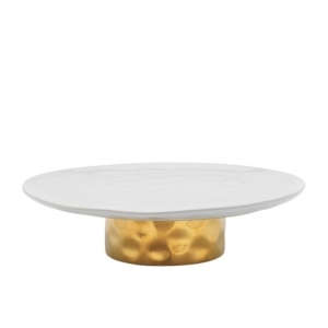 Ecology Speckle Footed Cake Stand 32cm Milk and Gold