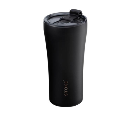 Sttoke Ceramic Reusable Coffee Cup 470ml (16oz) Luxe Black