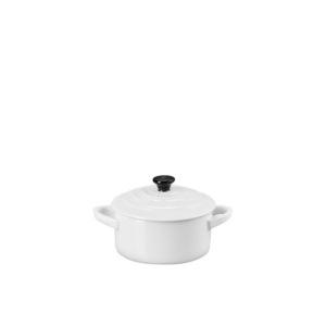 Le Creuset Stoneware Mini Round Casserole 10cm White