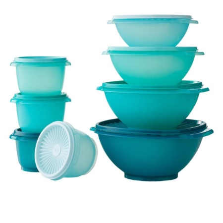 Tupperware Heritage Storage Bowl Set 8pc Green