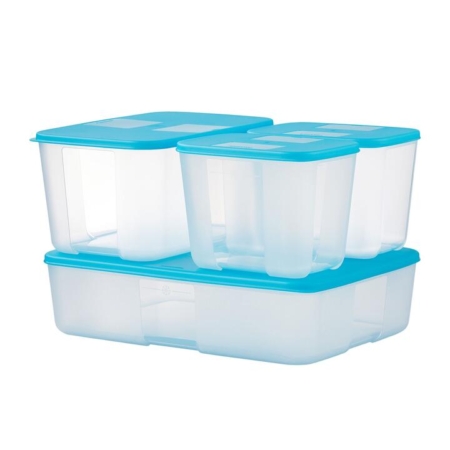 Tupperware Store & See Rectangular Fridge and Freezer Container Set 4pc