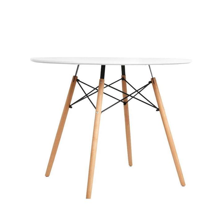 Artiss Dining Table Round 4 Seater Replica Tables Cafe Timber White 90cm