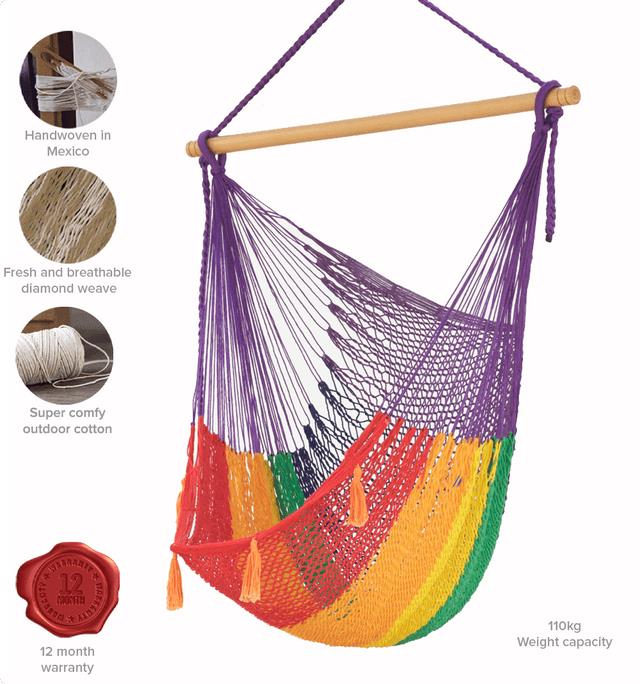 Mexican Hammock Swing Chair Rainbow