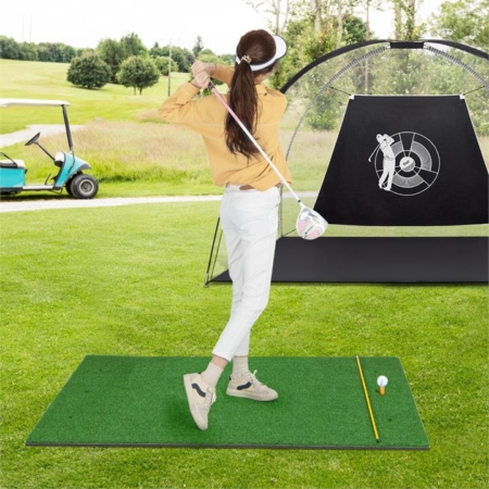 golf hitting mat with rubber tee