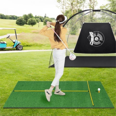 golf hitting mat with rubber tee