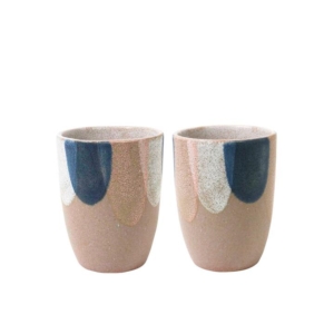 Robert Gordon Hand Brushed Latte Cup 295ml Set of 2 Blue Tate