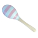 Large Wooden Maraca - Pink and White Stripe