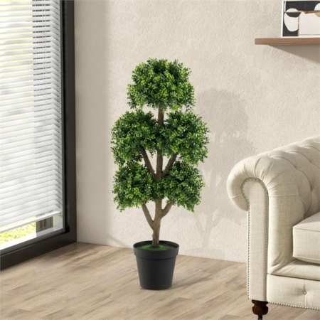 artificial boxwood topiary tree