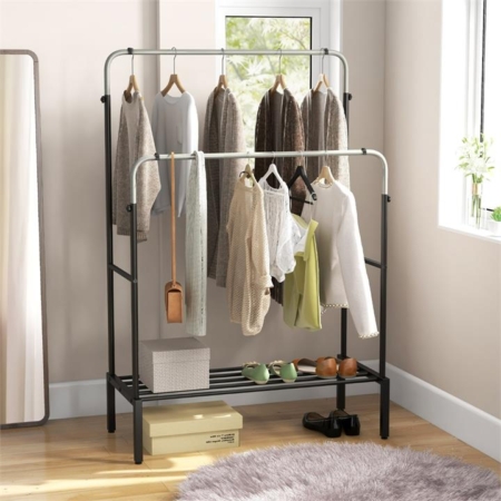 double rods clothing rack