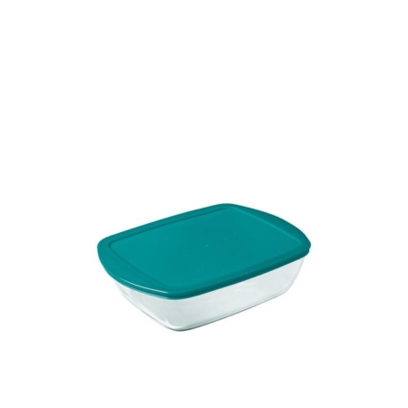 Pyrex Cook & Store Rectangular Glass Storage 400ml Green