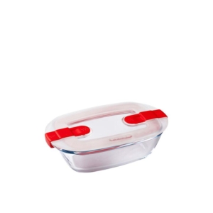 Pyrex Cook & Heat Rectangular Glass Storage 400ml Red