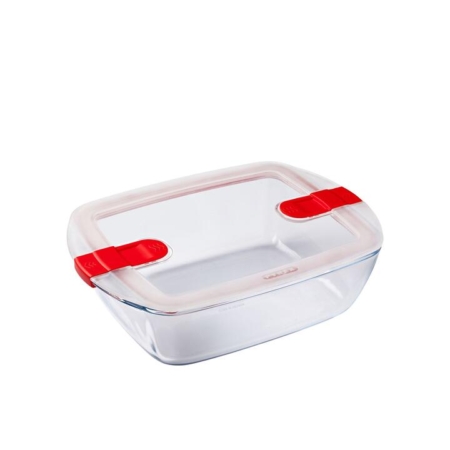 Pyrex Cook & Heat Rectangular Glass Storage 2.5L Red