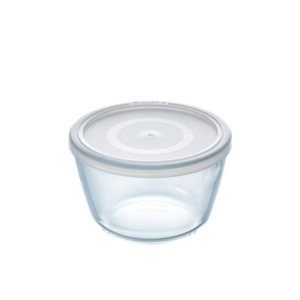 Pyrex Cook & Freeze Round Tall Glass Storage 1.1L White