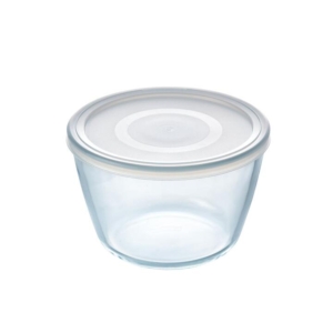 Pyrex Cook & Freeze Round Tall Glass Storage 1.6L White