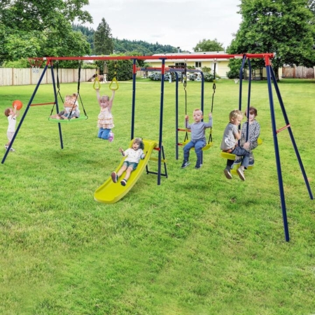 metal swing set for backyard