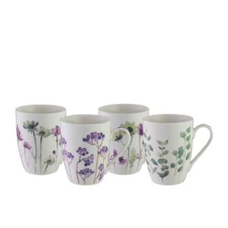 Bundanoon Coupe Mug 355ml Set of 4 Botanical